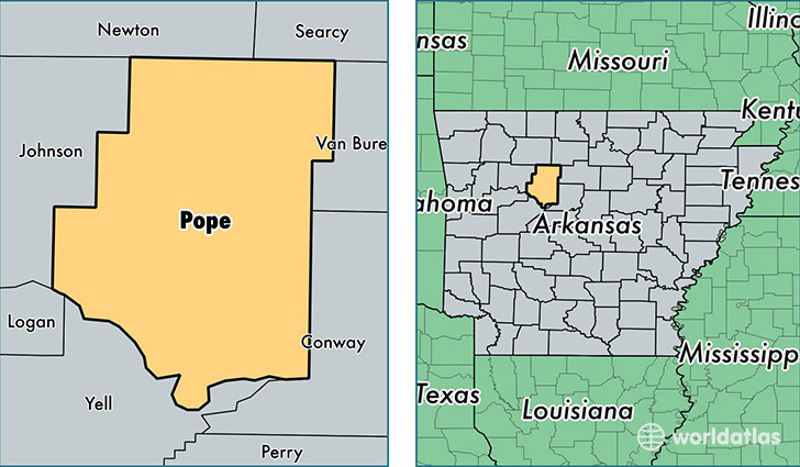 location of Pope county on a map