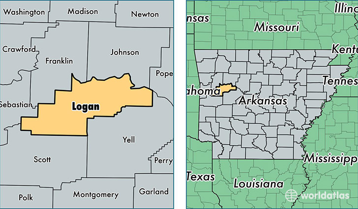 location of Logan county on a map