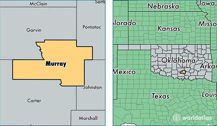 location of Murray county on a map