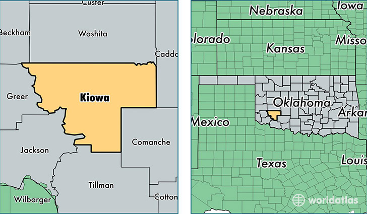 location of Kiowa county on a map