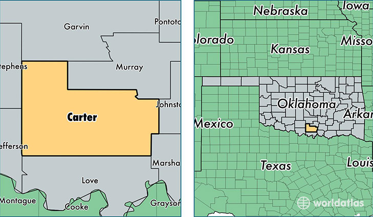 location of Carter county on a map