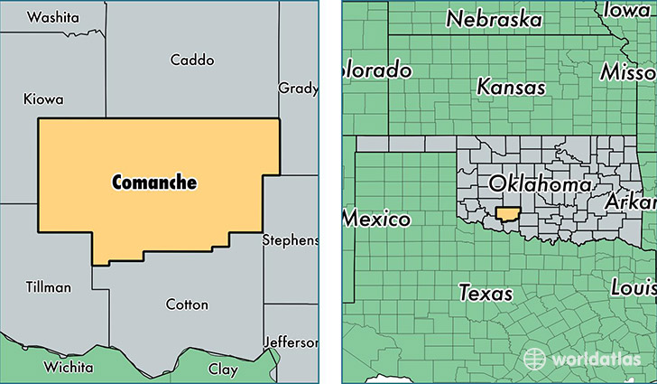 location of Comanche county on a map