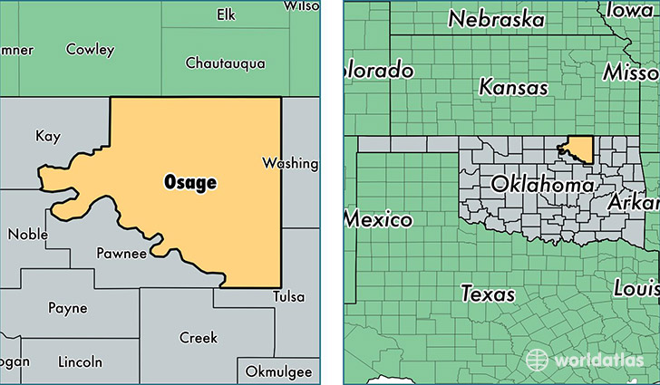 location of Osage county on a map