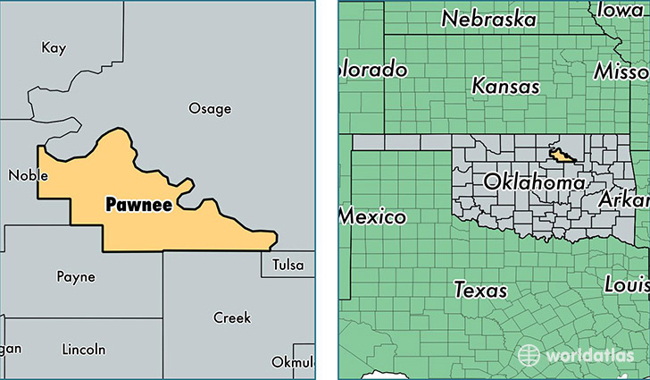 location of Pawnee county on a map