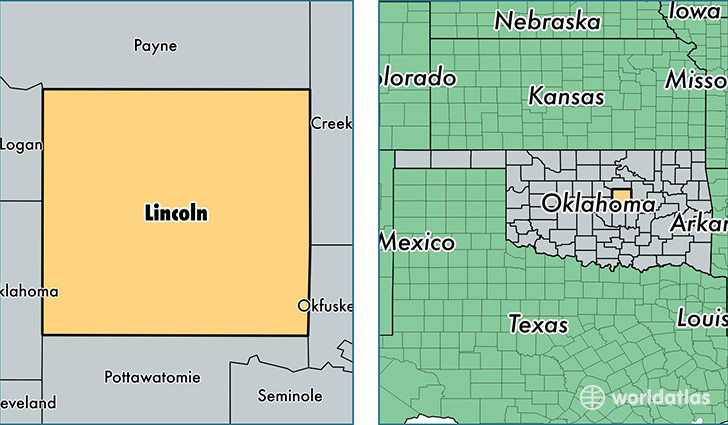 location of Lincoln county on a map