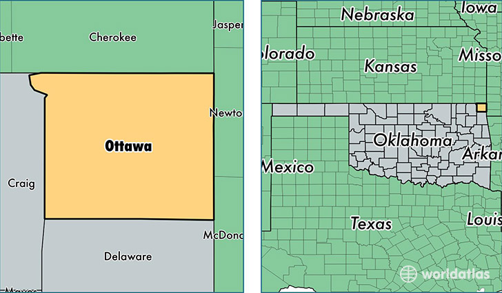 location of Ottawa county on a map