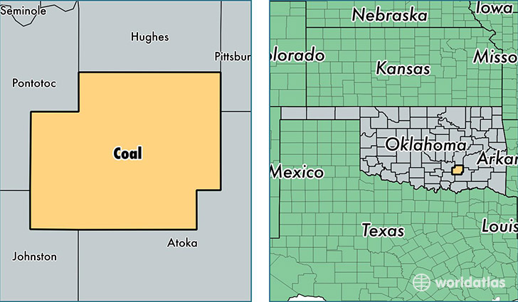 location of Coal county on a map