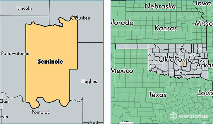 location of Seminole county on a map