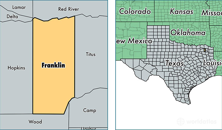 location of Franklin county on a map