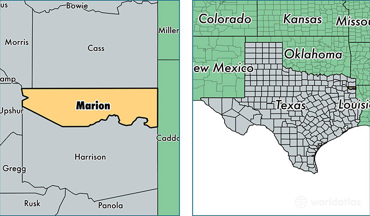 location of Marion county on a map