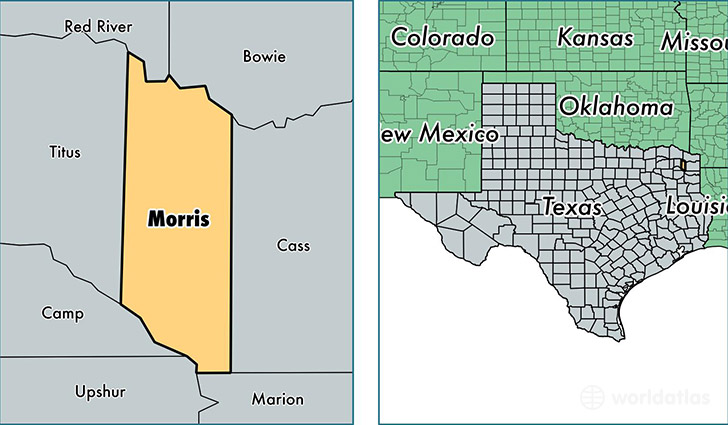 location of Morris county on a map