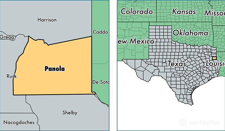 location of Panola county on a map