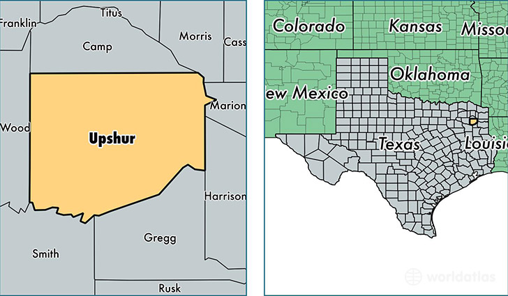 location of Upshur county on a map