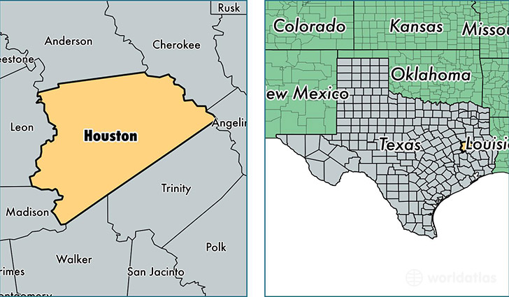 location of Houston county on a map