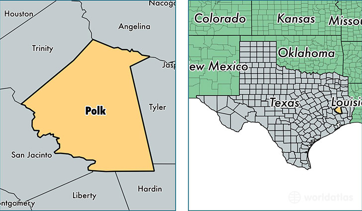 location of Polk county on a map