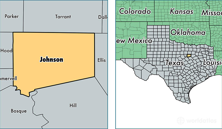 location of Johnson county on a map