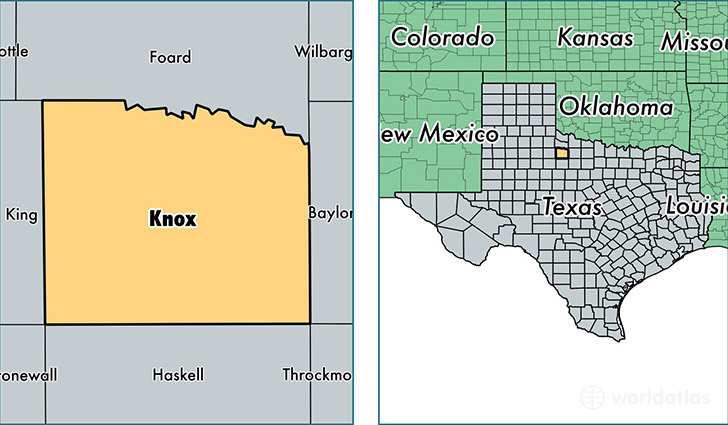 location of Knox county on a map