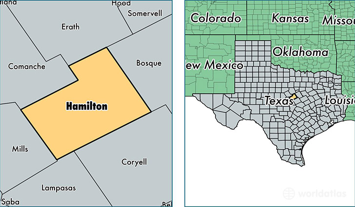 location of Hamilton county on a map