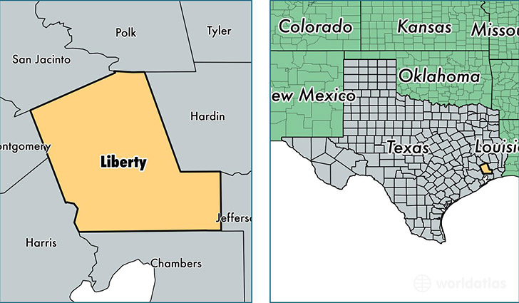 location of Liberty county on a map