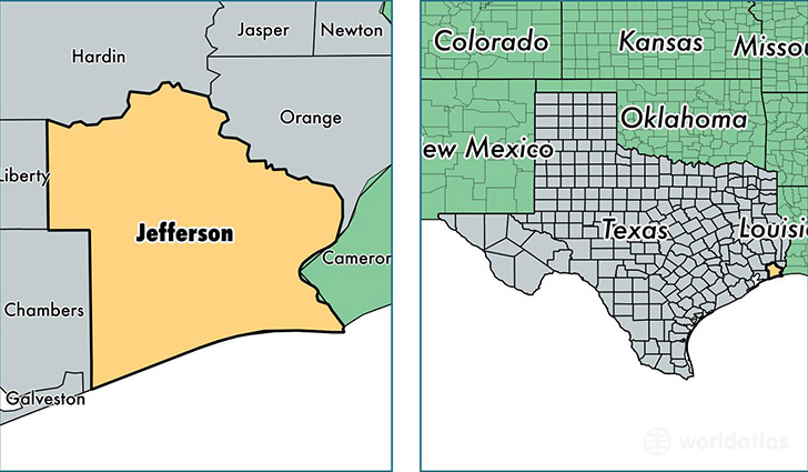 location of Jefferson county on a map