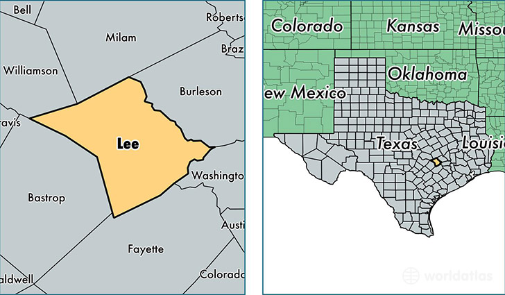 location of Lee county on a map