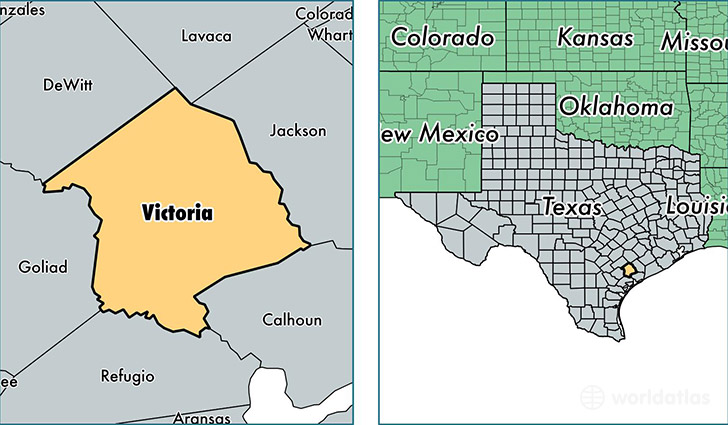 location of Victoria county on a map