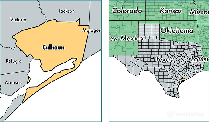 location of Calhoun county on a map