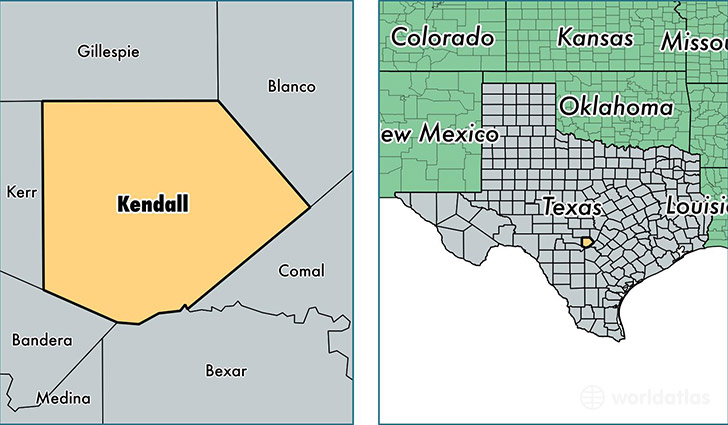 location of Kendall county on a map