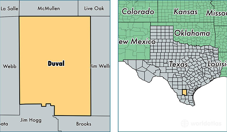 location of Duval county on a map