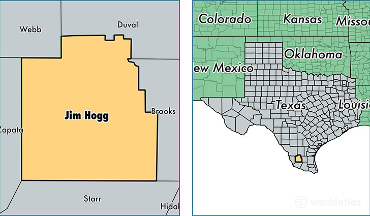 location of Jim Hogg county on a map