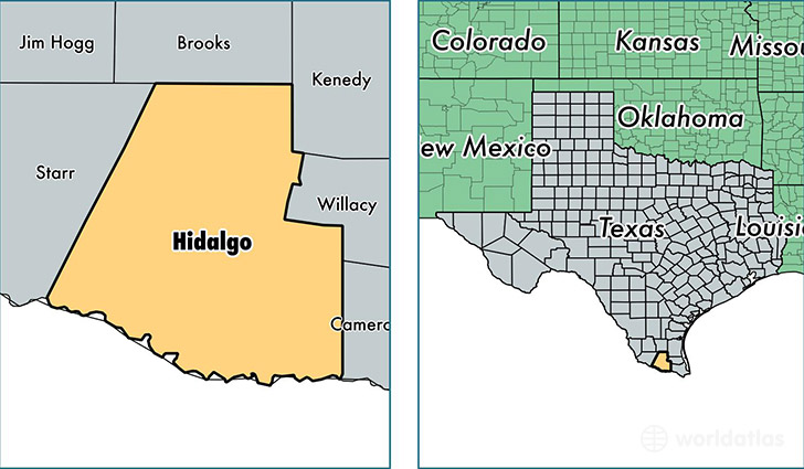 location of Hidalgo county on a map