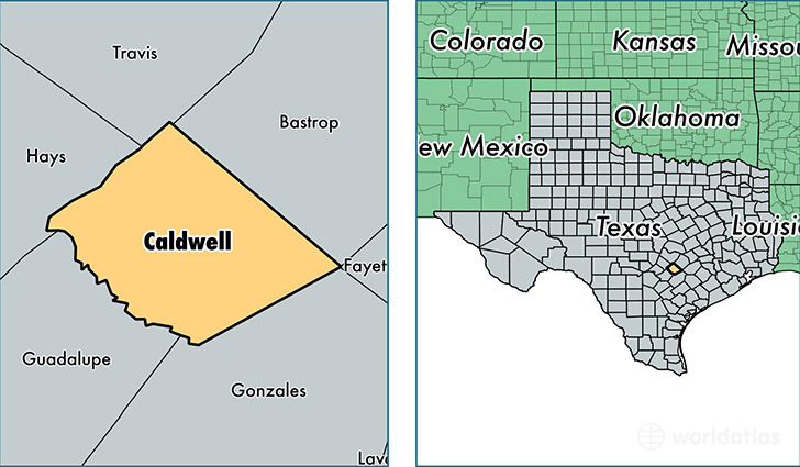 location of Caldwell county on a map