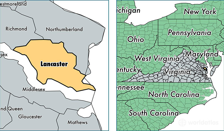 location of Lancaster county on a map