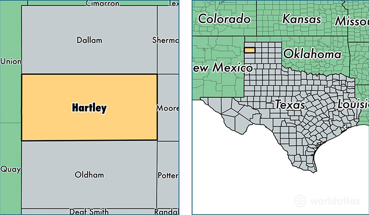 location of Hartley county on a map