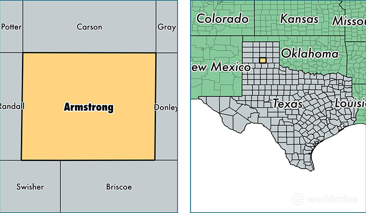 location of Armstrong county on a map