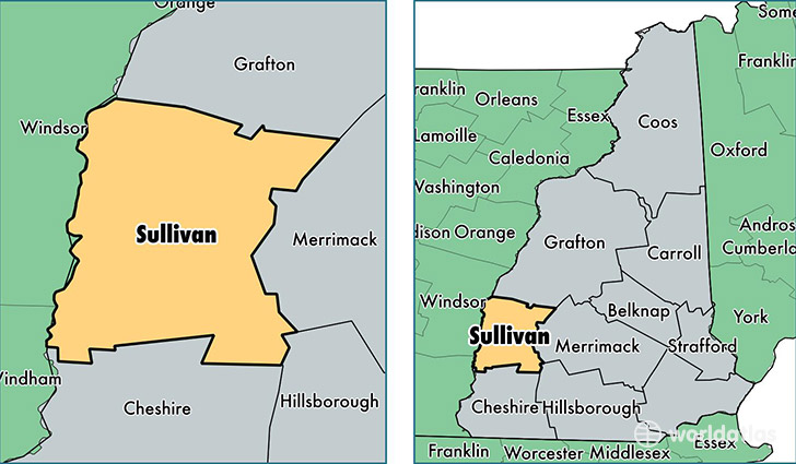 location of Sullivan county on a map