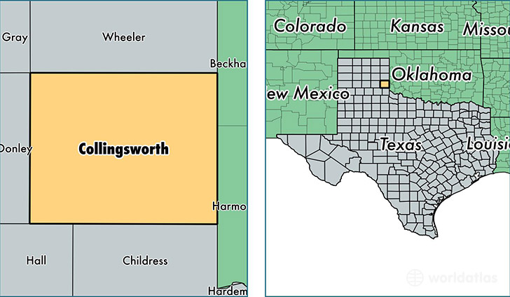 location of Collingsworth county on a map