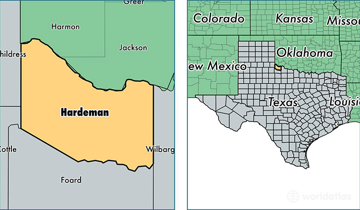 location of Hardeman county on a map