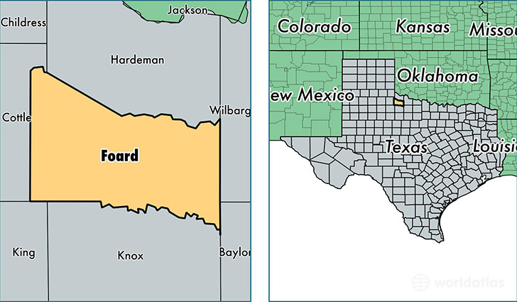 location of Foard county on a map