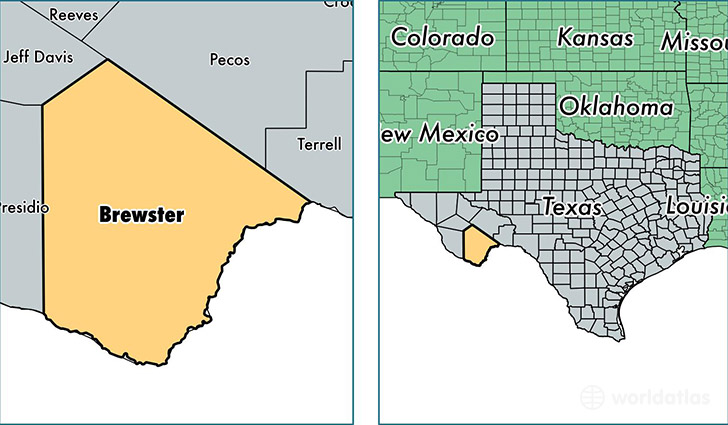 location of Brewster county on a map
