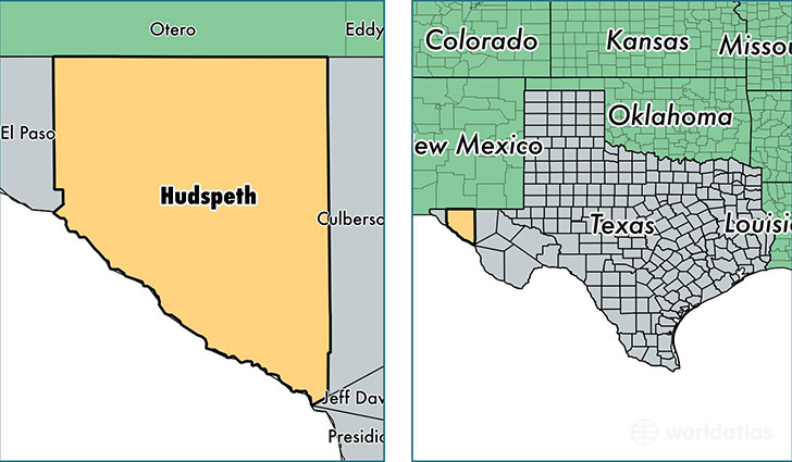 location of Hudspeth county on a map