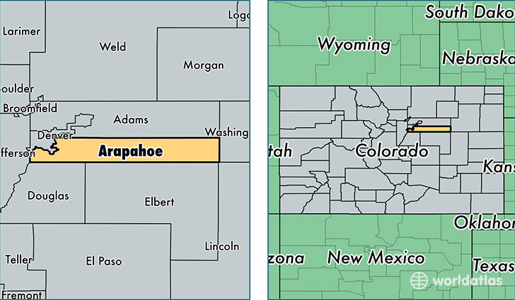 location of Arapahoe county on a map