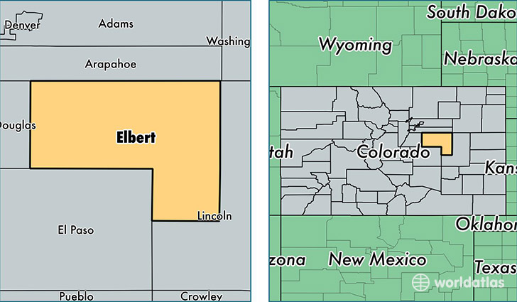 location of Elbert county on a map