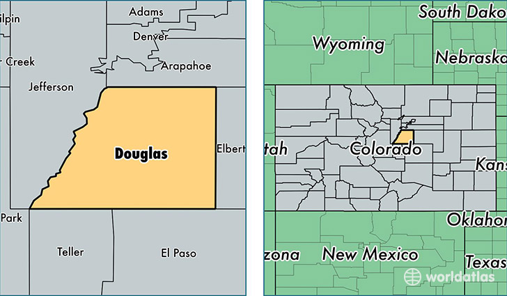 location of Douglas county on a map