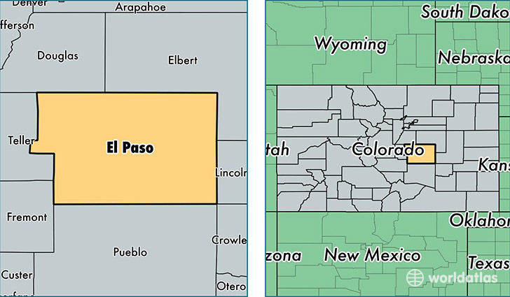 location of El Paso county on a map