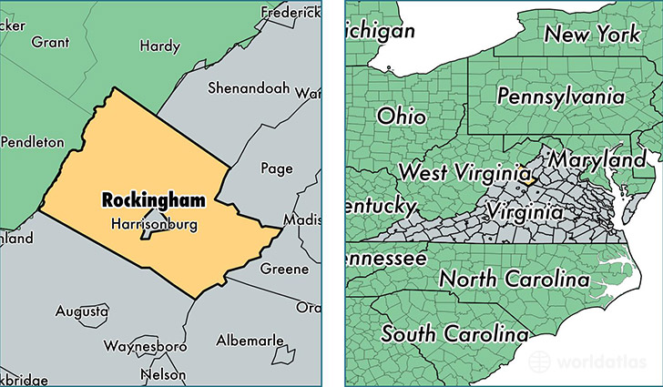 location of Rockingham county on a map