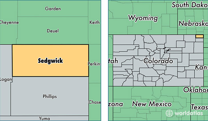 location of Sedgwick county on a map