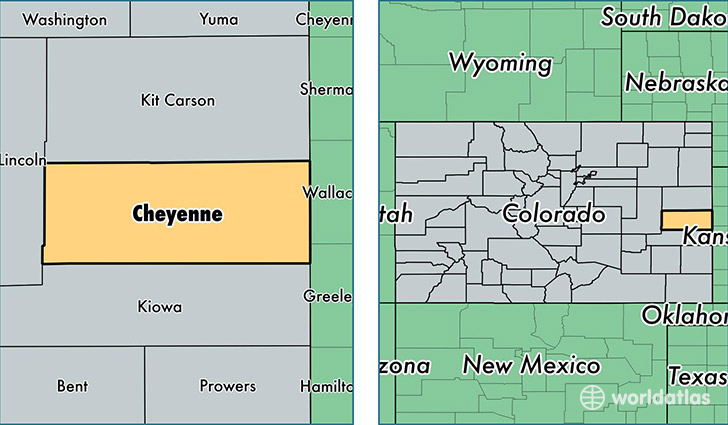 location of Cheyenne county on a map