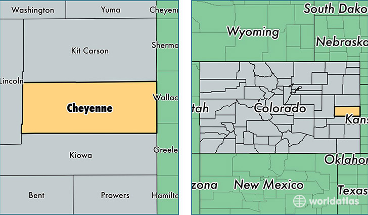 location of Cheyenne county on a map