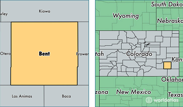 location of Bent county on a map